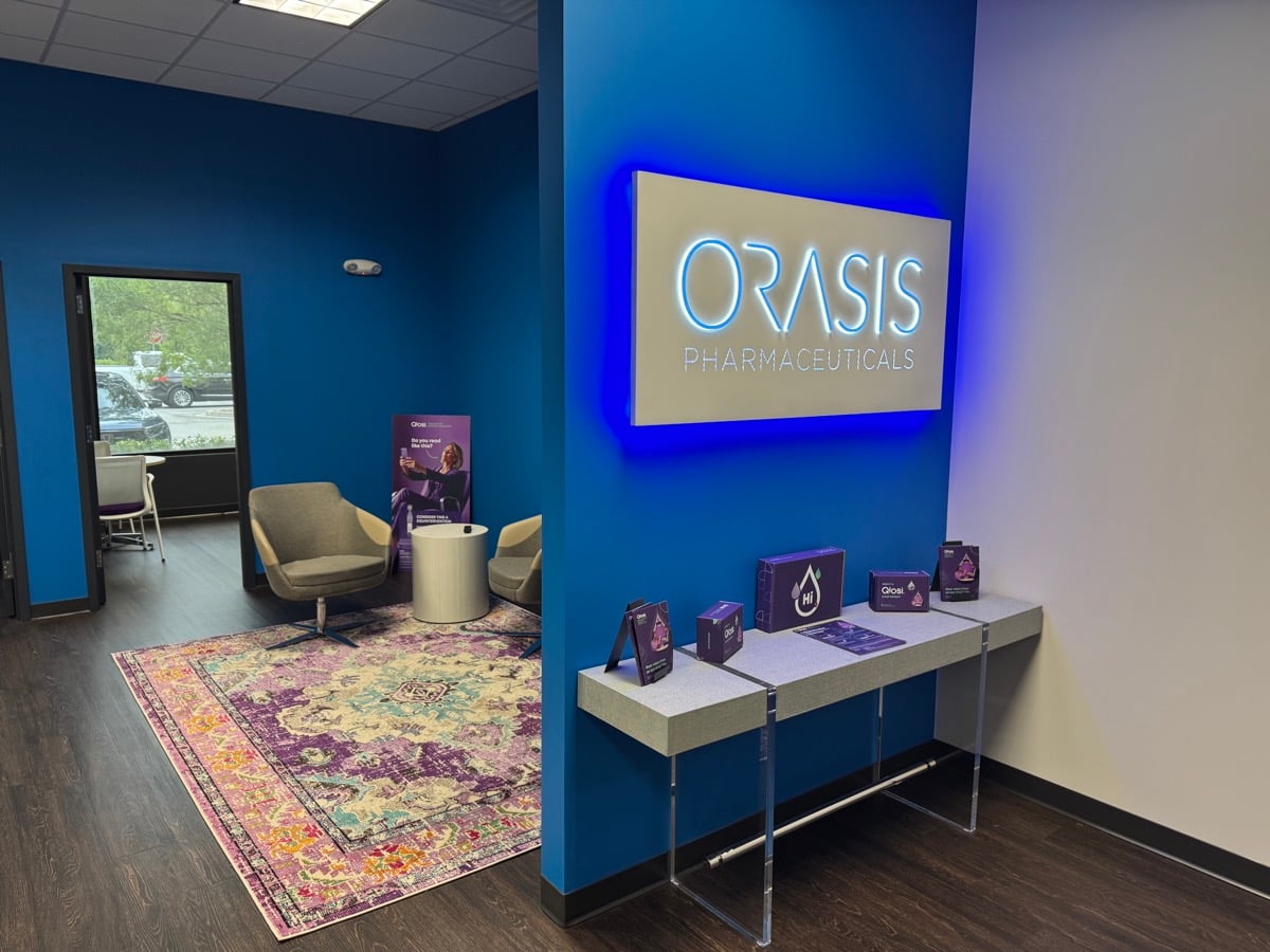 Orasis Pharmaceuticals headquarters lobby